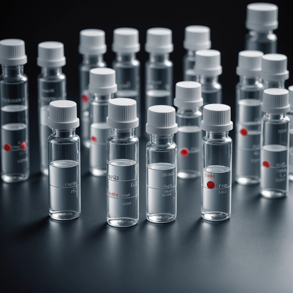 Peptides, Glowing molecular peptide chains on a clean background, representing peptide therapy for recovery and healthy aging.